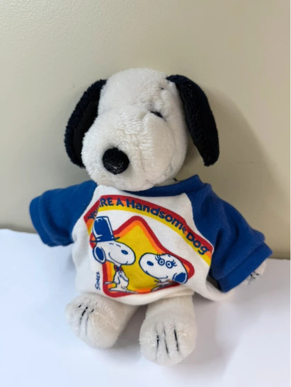 Vintage Peanuts Snoopy Plush You Are A Handsome Dog Shirt 1968